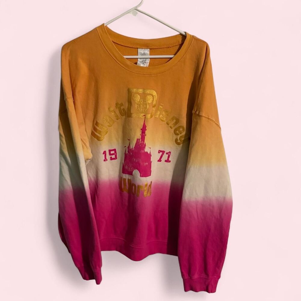 Women’s 🏰 Walt Disney World Ombre Sunset Sweatshirt 1971. Size 2x